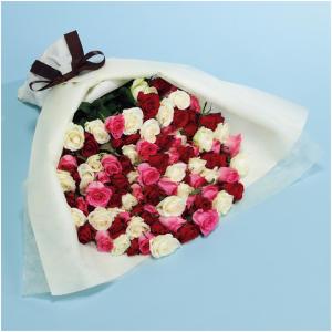 ★4/15 23:59までポイント10倍★母の日 茨木春草園大輪バラ100本のブーケ