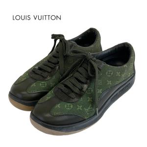 ルイヴィトン LOUIS VUITTON モノグラム スニーカー 靴 シューズ キャンバス レザー カーキ系｜my-closet-bytieel