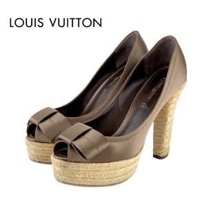 ルイヴィトン LOUIS VUITTON パンプス 靴 シューズ サテン ブラウン エスパドリーユ リボン｜my-closet-bytieel