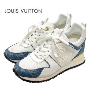 ルイヴィトン LOUIS VUITTON ランアウェイライン モノグラム スニーカー 靴 シューズ LVロゴ インヒール デニム ホワイト
