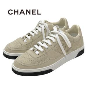 未使用 シャネル CHANEL スニーカー 靴 シューズ ココマーク ロゴ スエード ベージュ｜my-closet-bytieel