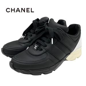 シャネル CHANEL スニーカー 靴 シューズ レザー ブラック ホワイト 黒 ココマーク｜my-closet-bytieel