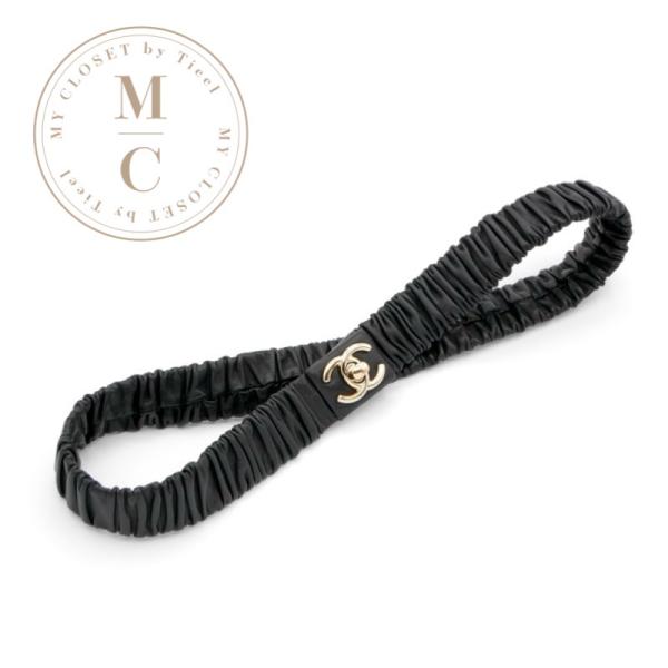 シャネル CHANEL ベルト ブラック ゴールド ココマーク ターンロック ラムスキン