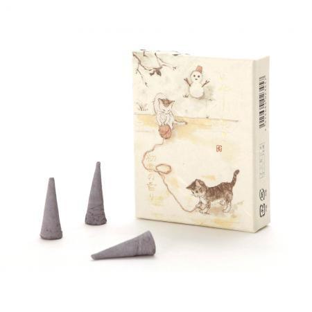 いやしねこ「初雪の香り」コーンインセンス　京都のお香　香彩堂