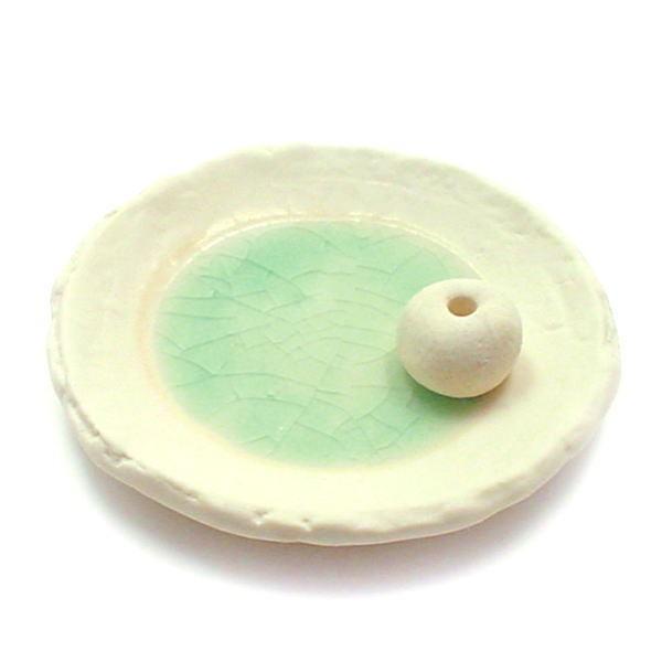 和の香台「空色」やわらかな土の風合い（お香立て/お香皿）