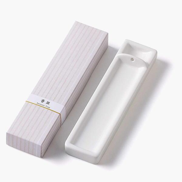 ロング香皿　乳白　香彩堂　香立て