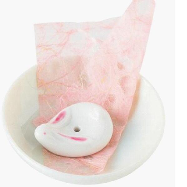 見上げうさぎ香立　皿付き　香彩堂　香立て　香皿