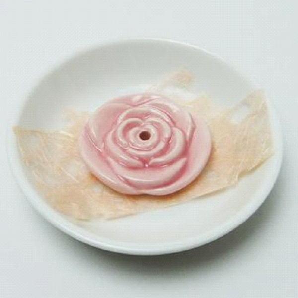 ピンクローズ香立 皿付き　香彩堂　香立て　香皿