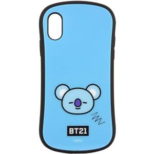 グルマンディーズ BT21 iPhoneXS/X(5.8インチ)対応ハイブリッドガラスケース KOYA btl-01e(キャラクターグッズ)