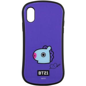 グルマンディーズ BT21 iPhoneXS/X(5.8インチ)対応ハイブリッドガラスケース MANG btl-01g(キャラクターグッズ)｜my-friends