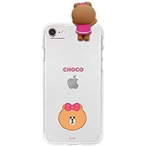 LINE FRIENDS フィギュア付きソフトクリアケース iPhone SE2/8/7 _ BAS...