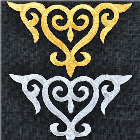 刺繍ワッペン 金と銀 全２色 アイロン接着可 ■ マーチングバンド バトン 新体操 フィギュア ダン...