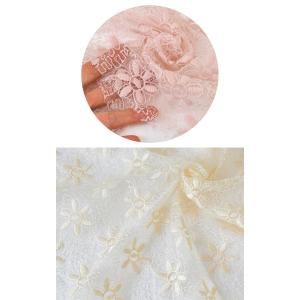 生地 布 レース 花柄 幅広 約140cm フ...の詳細画像4