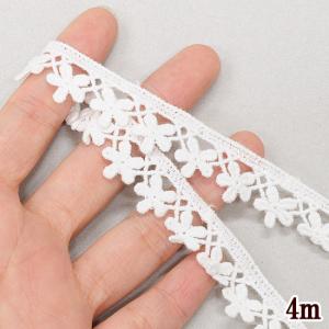 ケミカル レース  お花 モチーフ 約17mm幅 約4m オフホワイト