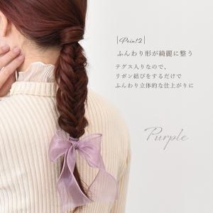 ワイヤー 入り オーガンジー リボン 約60m...の詳細画像3