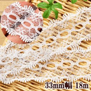 ラッセルレース 33mm幅 20ヤード(約18m) ホワイト 《 ハンドメイド