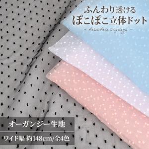 生地 布 布地 オーガンジー 立体 水玉フロッ...の詳細画像1