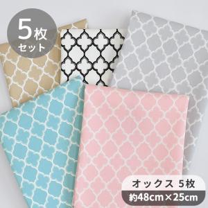 オックス生地 カットクロス はぎれ セット モロッカン 布 5枚 約48×25cm ■ 有輪  Moroccan YUWA カルトナージュ ハンドメイド 手芸 手作り 商用可 ■｜my-mama