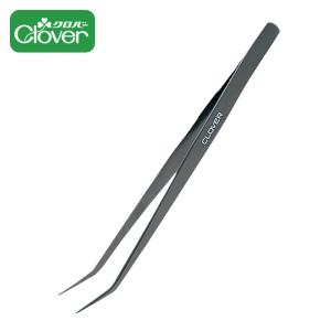 クロバー 手芸用 ピンセット ■ Clover 先曲 レジン ステンレス デコ ビーズ トラプントキルト アートフラワー ツール uv led 裁縫 手芸 ■
