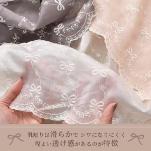 生地 シアー 刺繍 リボン 花 リヨセル ワイ...の詳細画像3
