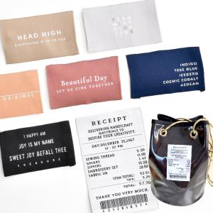 ハンサムタグ 刺繍 タグ 全7色 / ミックス 《 白黒 ハンドメイド用