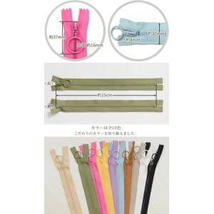 ファスナー 25cm 樹脂製 引き手 リングス...の詳細画像1