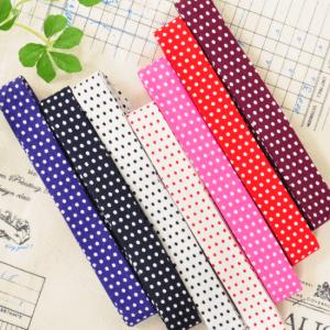 両折 １５ミリ バイアス 水玉 全７色 2.2〜2.4m 《 ハンドメイド