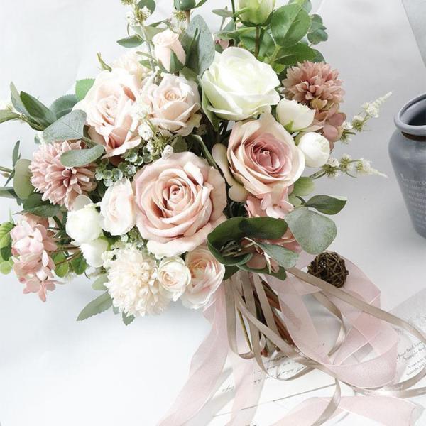 ◆2024新品 ウエディングブーケ 花束 花飾り 結婚式 バラ造花 ウェディング用 アレンジメント ...