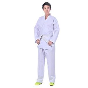 授業用 柔道着 柔道衣 色：ホワイト 白帯付き （上下＋帯の３点セット）