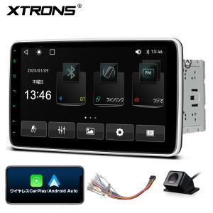 カーオーディオ 2DIN カーナビ カメラ無料 XTRONS 10.1インチ 大画面 ワイヤレス CarPlay android auto Bluetooth ミラーリング ギボシハーネス（TL10S+CAM）