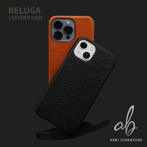 ABBI SIGNATURE iPhone 13 ケース 本革 背面カバー BELUGA レザー イ...