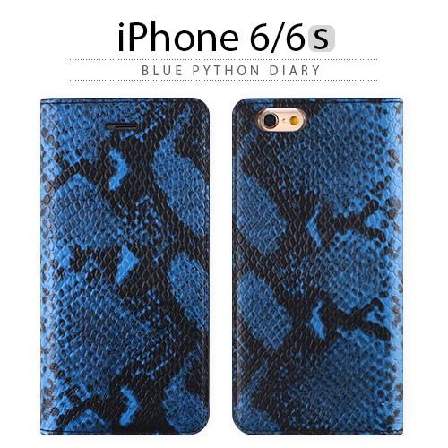 iPhone6s ケース 手帳型 GAZE Blue Python Diary（ゲイズ ブルーパイソ...