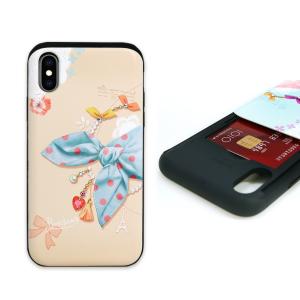 HAPPYMORI Happymori iPhone XS / X Card slide Dot Scarf ピンクスカーフ 取り寄せ商品