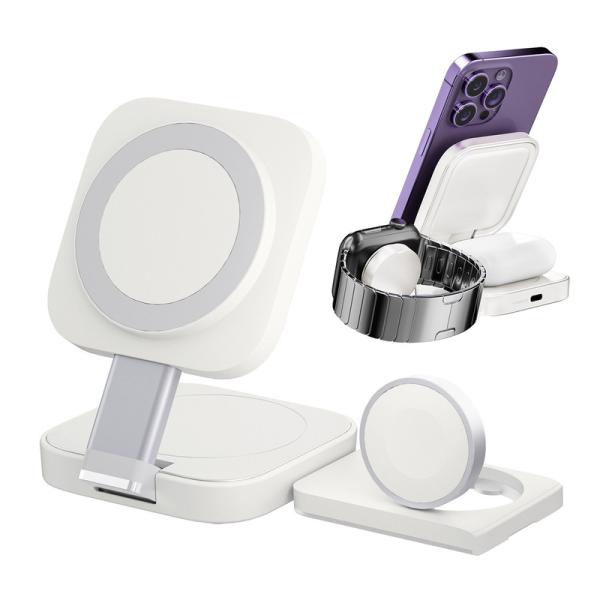 HACRAY 3in1 折りたたみ式 ワイヤレス充電 スタンド 持ち運び MagSafe対応 for...