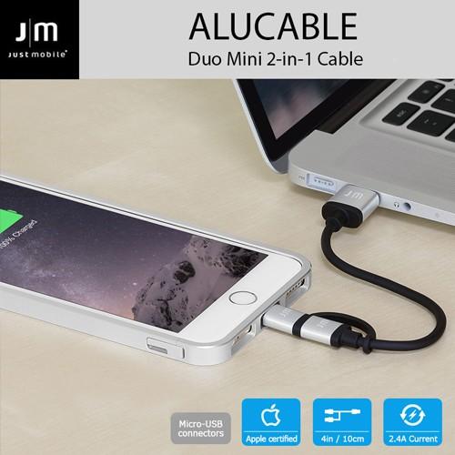 MFi認証 ライトニング＆micro-USB 変換ケーブル Just Mobile AluCable...