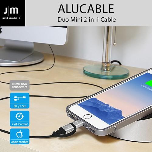 MFi認証 ライトニング＆micro-USB 変換ケーブル Just Mobile AluCable...