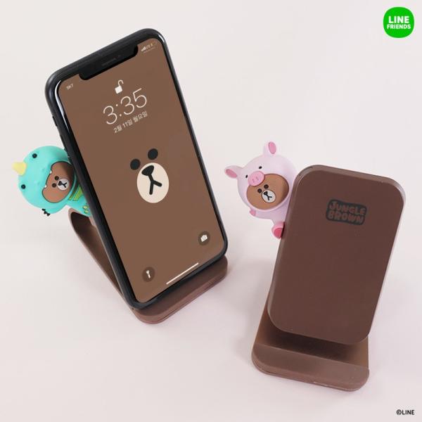 LINE FRIENDS ジャングルブラウン ワイヤレス充電スタンド iphone 充電スタンド 置...