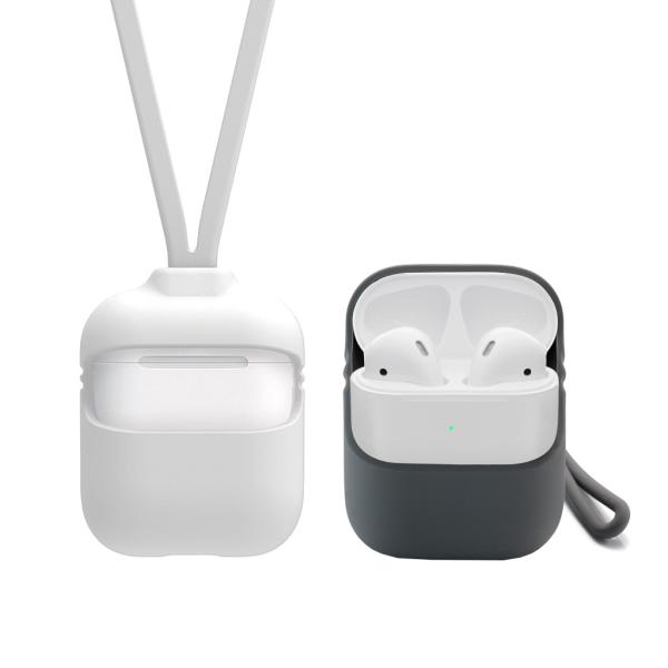 AirPods 2 ケース AirPods ケース Capsule 2way ストラップ付き Lea...