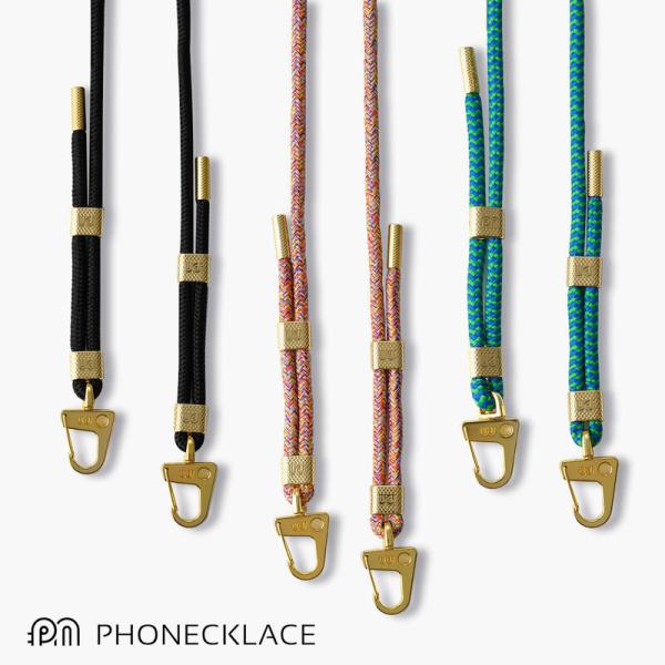 PHONECKLACE クロスボディロープストラップ スマホiPhone用 ロングストラップ 斜め掛...