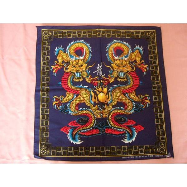横浜最新 龍☆ドラゴン 魅惑のバンダナ 紺 ４枚まで送料180円80