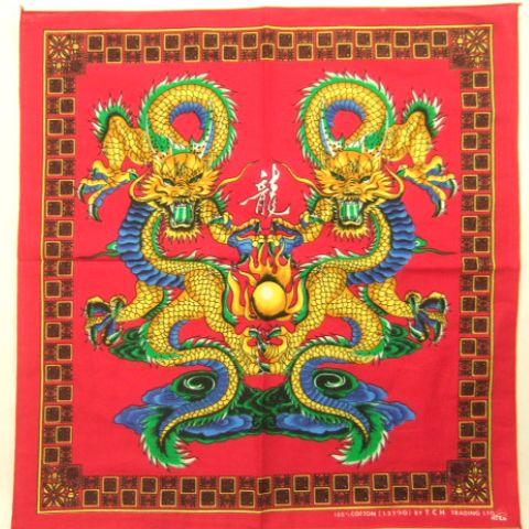 横浜最新 龍Dragon☆魅惑のドラゴンバンダナ 赤 メンズレディース 同梱4枚まで送料180円Ba...