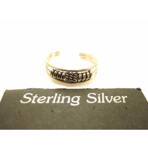 横浜最新 シルバー925銀トゥーリング/ピンキーリング♪魅惑の編み込み透かし柄 フリーサイズ メンズ...