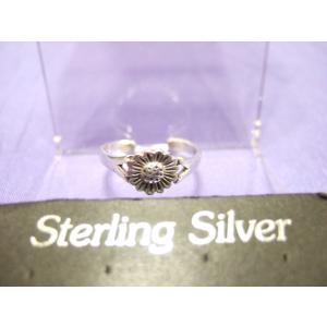 横浜最新 シルバー925銀トゥーリング/ピンキーリング♪魅惑の花 ひまわり フリーサイズ メンズレデ...
