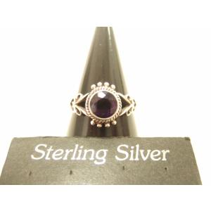 横浜最新シルバー925SILVER 銀♪魅惑のアメジスト風リング オールドファッション13〜14号送...