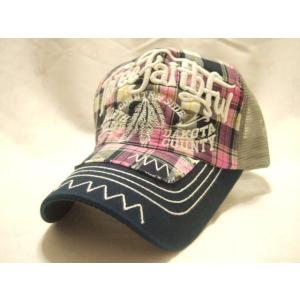 横浜最新 Three Faithful♪魅惑のメッシュキャップ チェック柄ピンク メンズレディース ...