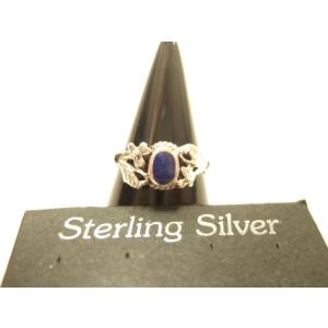 横浜最新 シルバー925SILVER銀ピンキーリング♪花の紋様 8号 ネイビー メンズレディース 送...