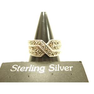 横浜最新 シルバー925SILVER 銀♪魅惑のエックス模様 マーカサイトリング 12〜19.5号 ...