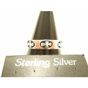 横浜最新 シルバー925SILVER銀 魅惑の平打ちリング♪中世クロスの文様 13号 送料無料b19...