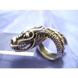 横浜最新 シルバー925SILVER銀ドラゴン龍♪魅惑の大型リング14〜18号 20g前後 メンズレ...
