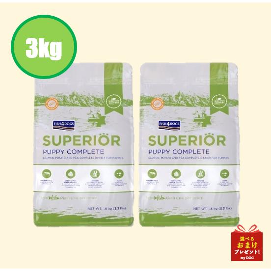 フィッシュ4　ドッグ　スーペリア　パピー　3kg【1.5kg×2】　【ティドラ15gおまけ付き】